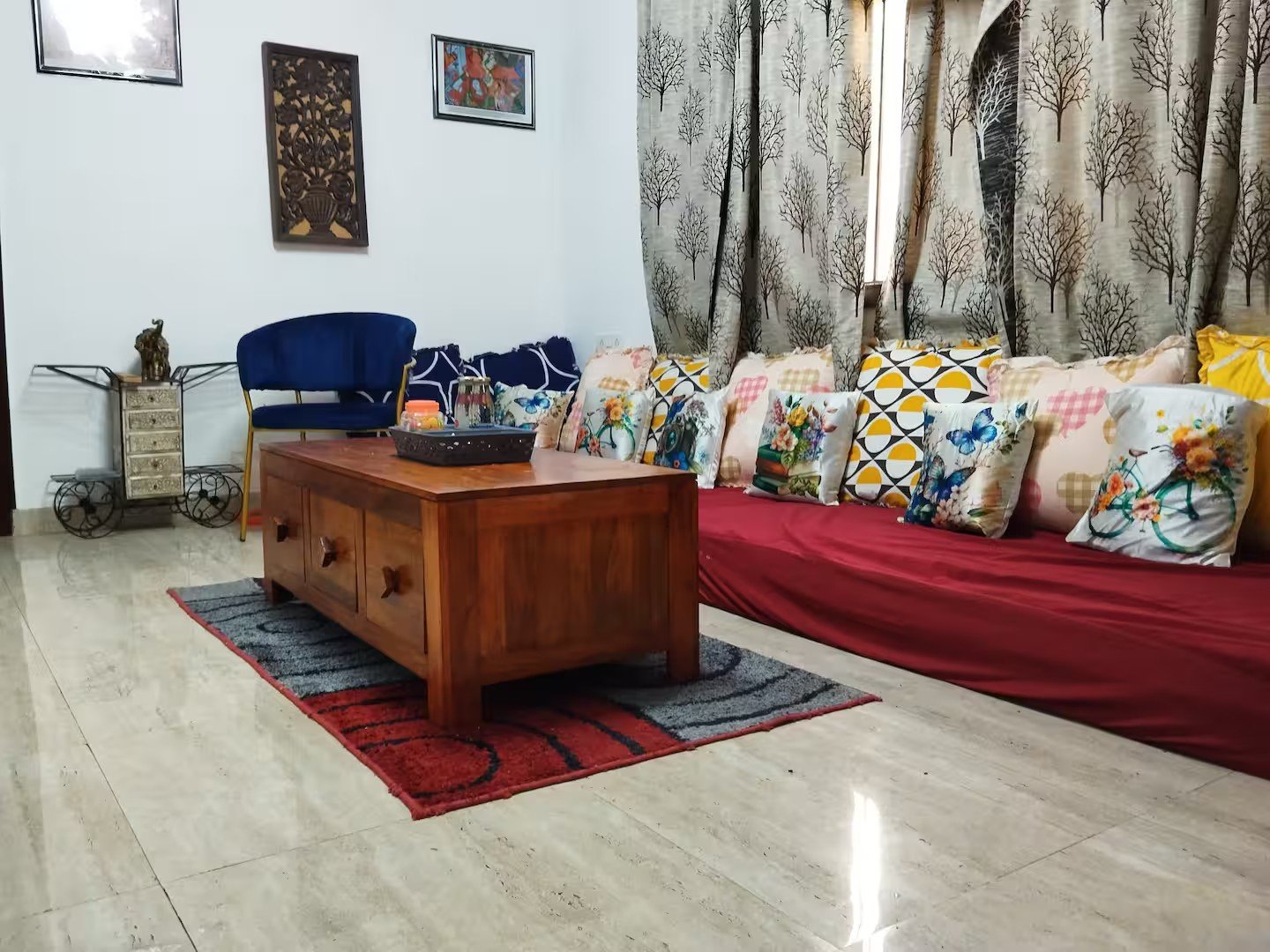The living room of a HomeAste serviced apartment